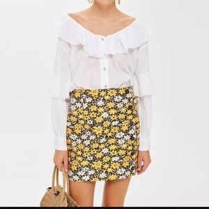 Topshop Daisy Jaquard Miniskirt